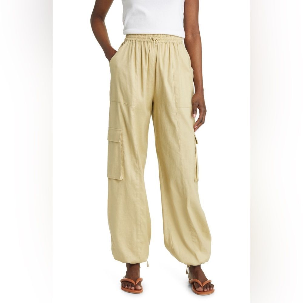 Rails Ollie Women’s Linen Cotton Balloon Parachute Cargo Pant size S NWT Pull-on